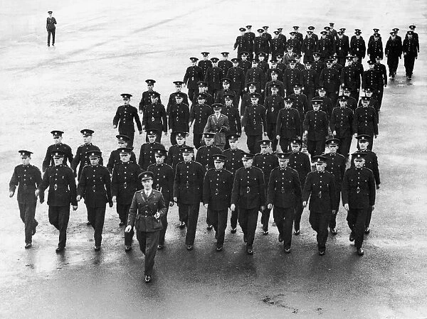 Passing out parade at the Dublin Garda depot. 9th January 1932