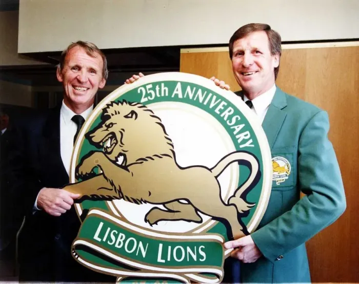 Framed Print : Pat Crerand with Billy McNeil 25th anniversary of the Lisbon Lions. May 1992 Framed Print : Pat Crerand with Billy McNeil 25th anniversary of the Lisbon Lions. May 1992