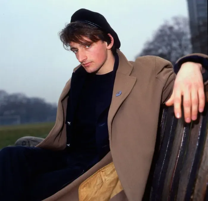 Framed Print : Pat Nevin sitting on bench February 1985 Framed Print : Pat Nevin sitting on bench February 1985