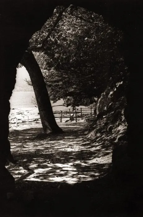 Framed Print : The path emerges through a tunnel as it passes beside Buttermere in the Lake District Framed Print : The path emerges through a tunnel as it passes beside Buttermere in the Lake District
