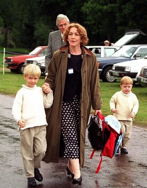 Patricia Hodge actress and family arrive at the Alfred Dunhill Queens Cup Polo in