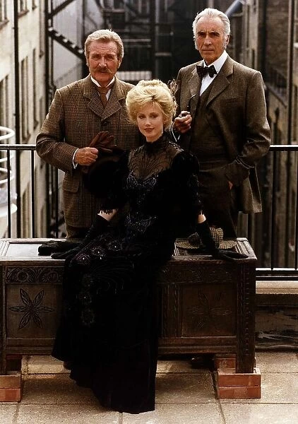 Patrick Macnee with Christopher Lee and Morgan Fairchild staring in the new series of