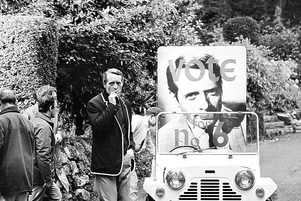 Patrick McGoohan on location in Wales filming the television series The Prisoner