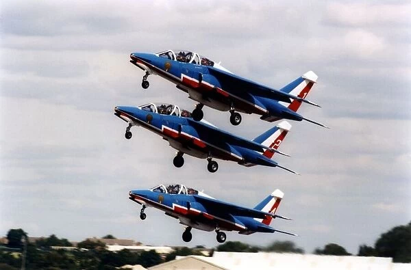 The Patrouille de France aerobatic display team flying their Dassault  /  Dornier Alpha Jet