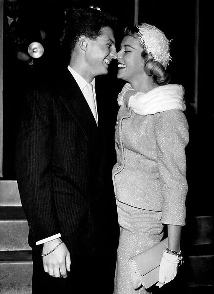 Patti and Danny after first ceremony. January 1956 P009265