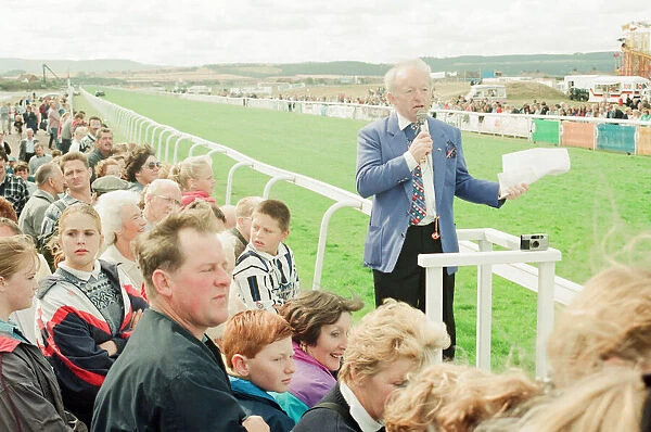 Paul Daniels, magician, opens the charity race day at Redcar, Tees Valley