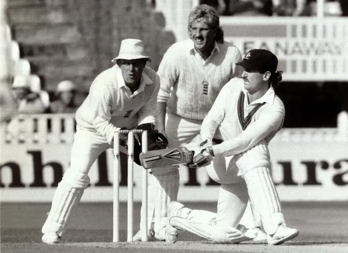 Framed Print : Paul Downton - England Cricket Player - August 1985 with Ian Botham Framed Print : Paul Downton - England Cricket Player - August 1985 with Ian Botham