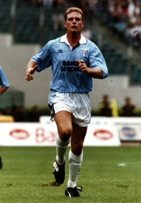 Framed Print : Paul Gascoigne in action for Italian club side Lazio. 20th May 1993