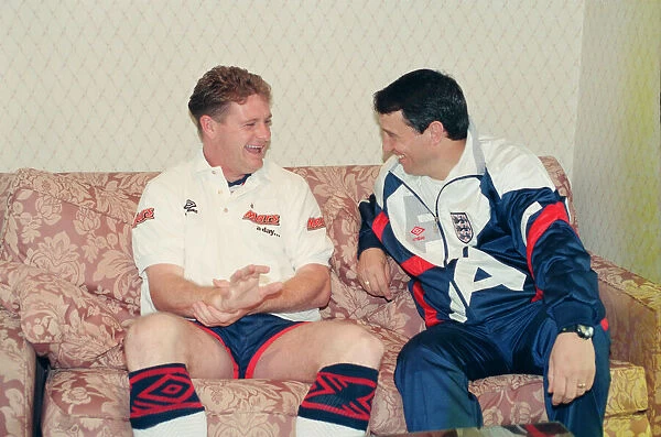 Paul Gascoigne chats with England manager Graham Taylor in the build up to Wednesday