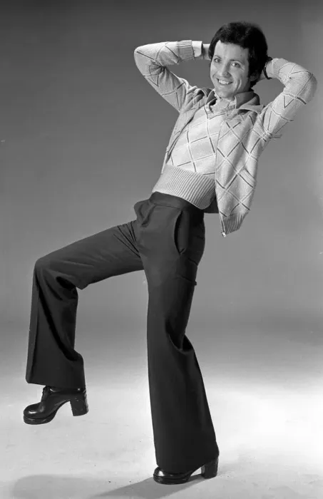 Framed Print : Paul Jaegar seen here modeling the latest mens wear fashions for 1973 Rev Framed Print : Paul Jaegar seen here modeling the latest mens wear fashions for 1973 Rev