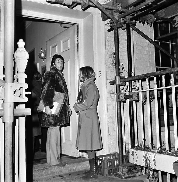 Paul and Linda McCartney leaving the Apple Studios, Saville Row