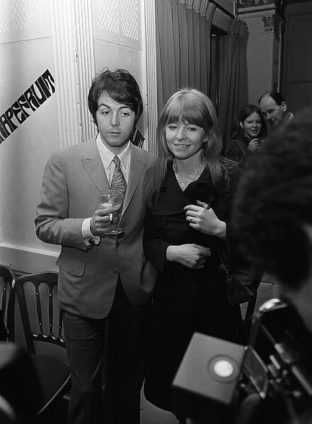 Paul McCartney amd his girlfriend Jane Asher at a launch party to celebrate the the Apple
