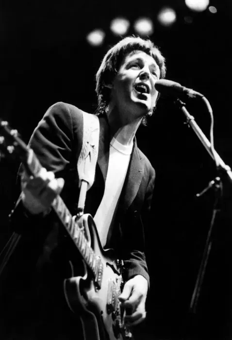 Framed Print : Paul McCartney with his band Wings performing at the Royal Court Theatre, Liverpool Framed Print : Paul McCartney with his band Wings performing at the Royal Court Theatre, Liverpool