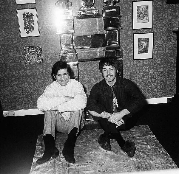 Paul McCartney of the Beatles and Mickey Dolenz of the Monkees February 1967