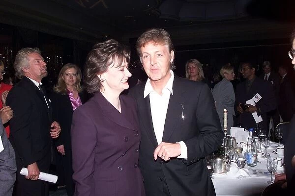 Paul McCartney and Cherie Blair May 1999 at the Mirror Pride of Britain Awards 1999
