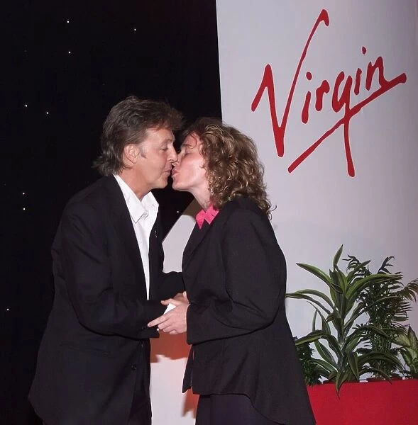 Paul McCartney with Juliet Gellatley may 1999 to whom he presented the Linda