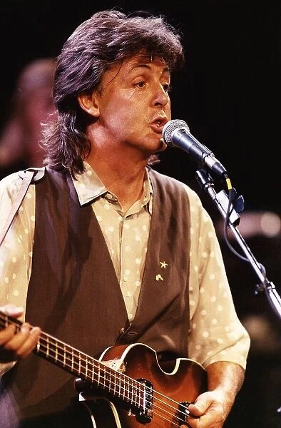 Paul McCartney, former member Of The Beatles, performing in concert. July 1989