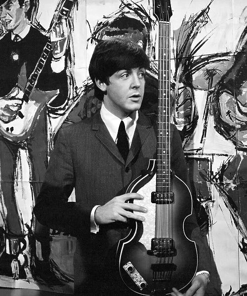Paul McCartney on set of 'Ready, Steady, Go', at Television House, London