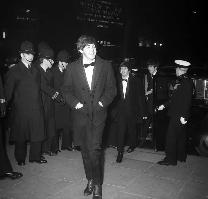Framed Print : Paul McCartney smiles as the group arrive at the Empire Ballroom in Leicester Square for Framed Print : Paul McCartney smiles as the group arrive at the Empire Ballroom in Leicester Square for