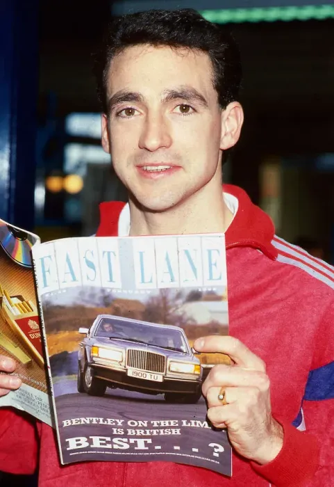 Framed Print : Paul McStay reading Fast Lane car magazine January 1988
