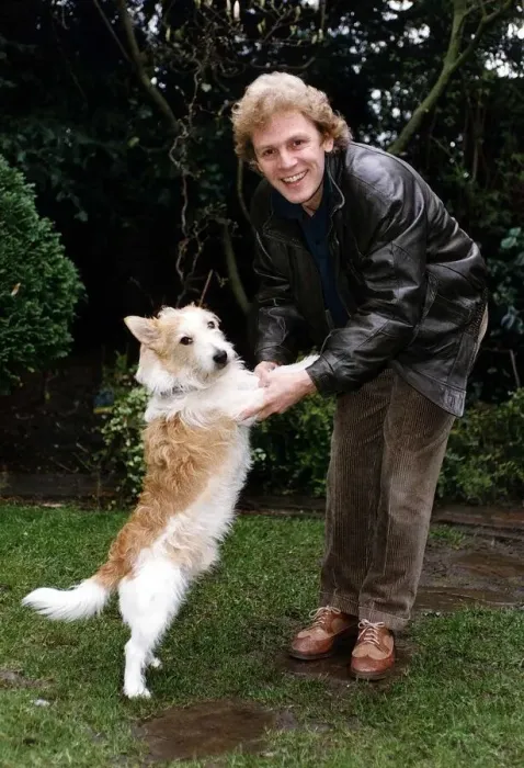Framed Print : Paul Nicholas Actor with dog slowjoe Framed Print : Paul Nicholas Actor with dog slowjoe