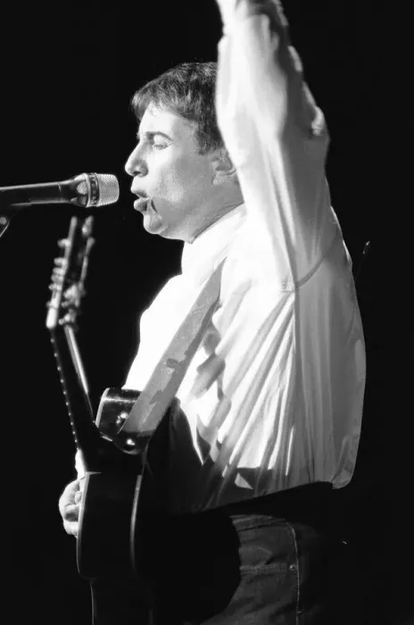 Framed Print : Paul Simon seen here performing on stage at the Royal Albert Hall during his Framed Print : Paul Simon seen here performing on stage at the Royal Albert Hall during his