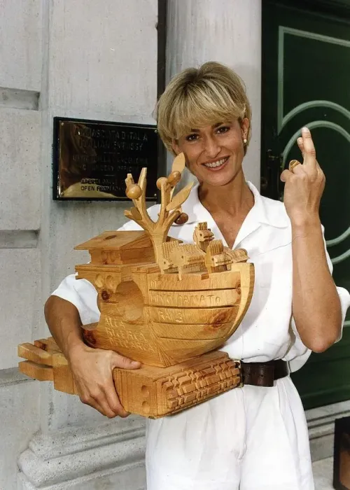 Framed Print : Paula Hamilton Model Outside The Italian Embassy DBase