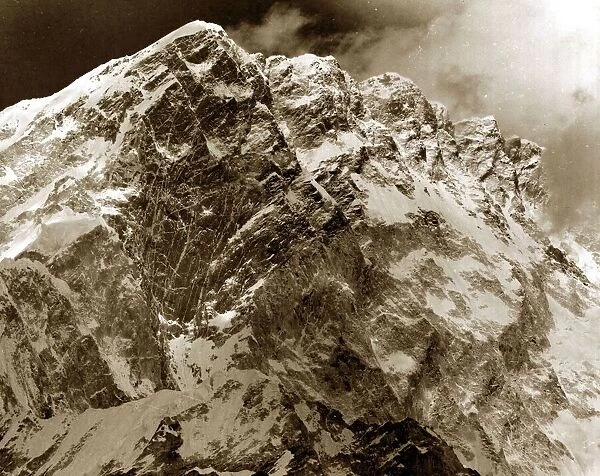 The Three Peaks of Mount Nuptse in the Himalayas - May 1974 taken from 16