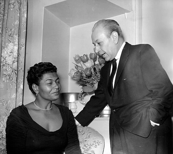 Pearl Bailey with George Raft at the Cafe de Paris March 1957 J1490