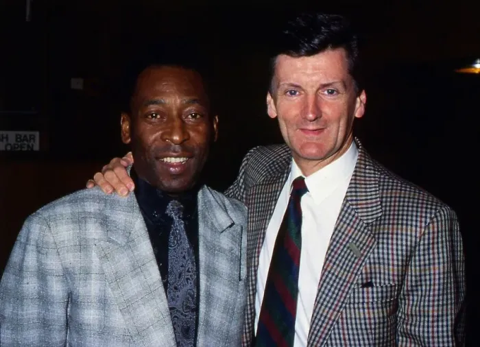 Framed Print : Pele with Andy Roxburgh in Glasgow June 1989 Framed Print : Pele with Andy Roxburgh in Glasgow June 1989
