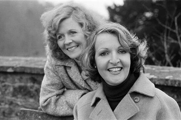 Penelope Keith and Angela Thorne on the set of 'To the Manor Born'