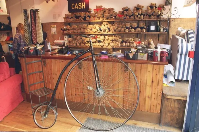 Framed Print : A penny farthing bicycle in Charlottes store in Marble Arch London owned by Martin Framed Print : A penny farthing bicycle in Charlottes store in Marble Arch London owned by Martin