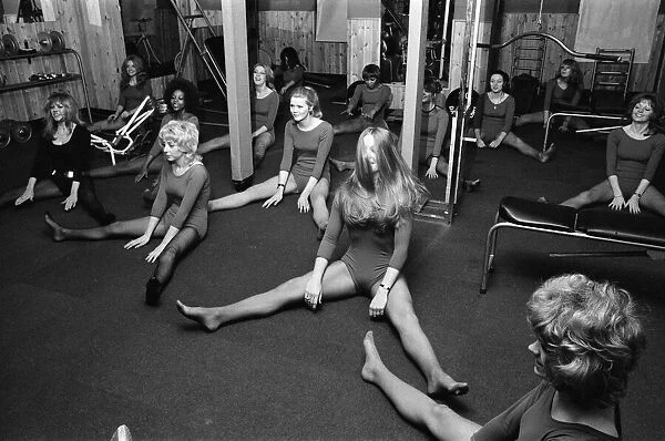 Penthouse girls football team training at David Prowse Gymnasium. December 1971