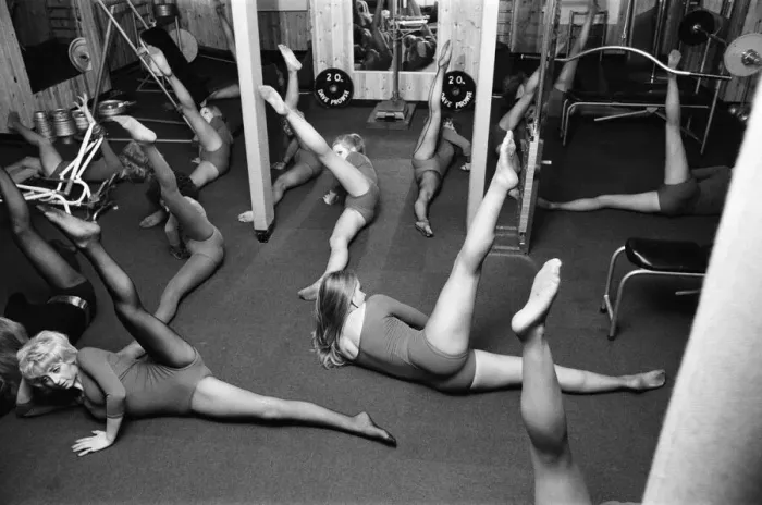 Framed Print : Penthouse girls football team training at David Prowse Gymnasium. December 1971 Framed Print : Penthouse girls football team training at David Prowse Gymnasium. December 1971