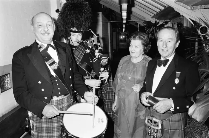 Framed Print : People celebrating New Years Eve at the Birmingham and Midland Scottish Society Hogmanay