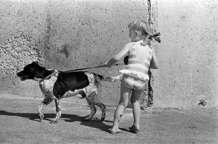 Framed Print : People enjoying a day at Crosby beach. A young girl with a dog. Crosby, Merseyside Framed Print : People enjoying a day at Crosby beach. A young girl with a dog. Crosby, Merseyside