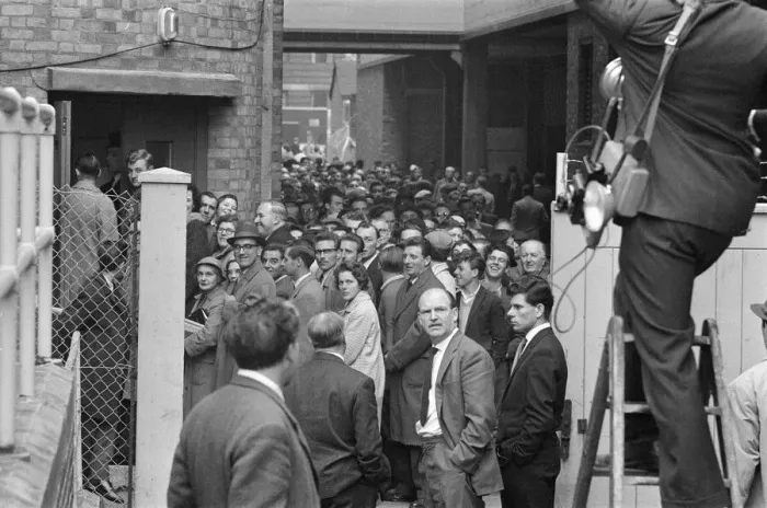 Framed Print : People queuing to take a look at Mercury spacecraft Friendship 7 Framed Print : People queuing to take a look at Mercury spacecraft Friendship 7