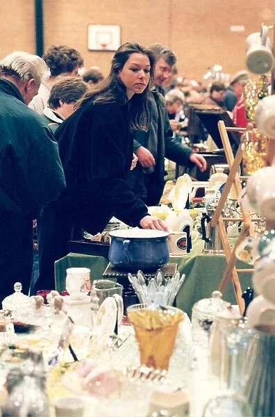 People trying to find a bargain at this antiques fair at Gateshead Leisure Centre in
