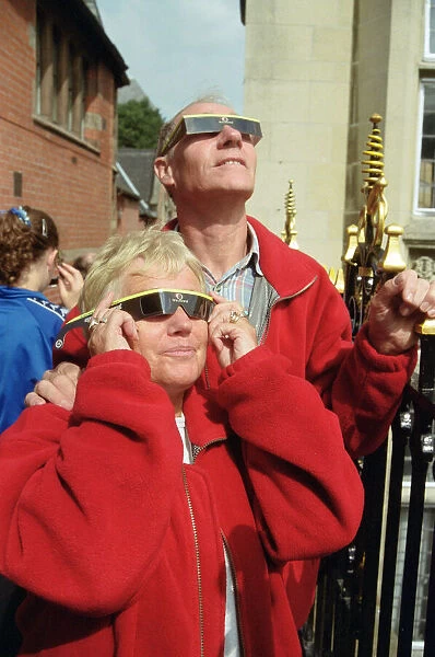People watching the solar eclipse in Chester. 11th August 1999