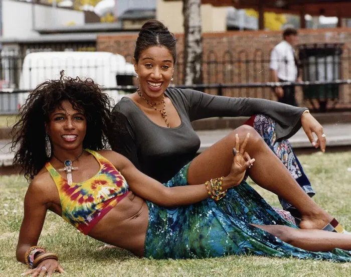 Framed Print : Pepsi Demaque and sinitta who are starring in a production of a show called HAIR Framed Print : Pepsi Demaque and sinitta who are starring in a production of a show called HAIR