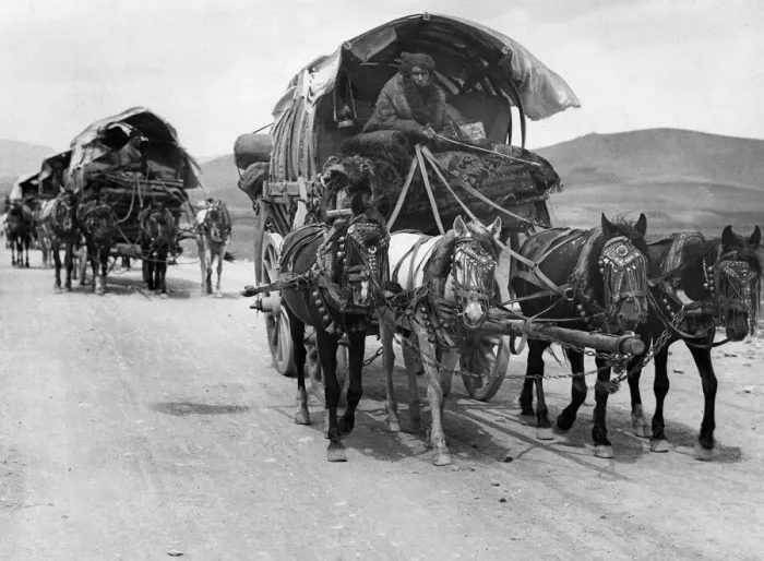 Framed Print : Persia May 1926 A supply caravan crossing the mountains on their way to Teheran Framed Print : Persia May 1926 A supply caravan crossing the mountains on their way to Teheran