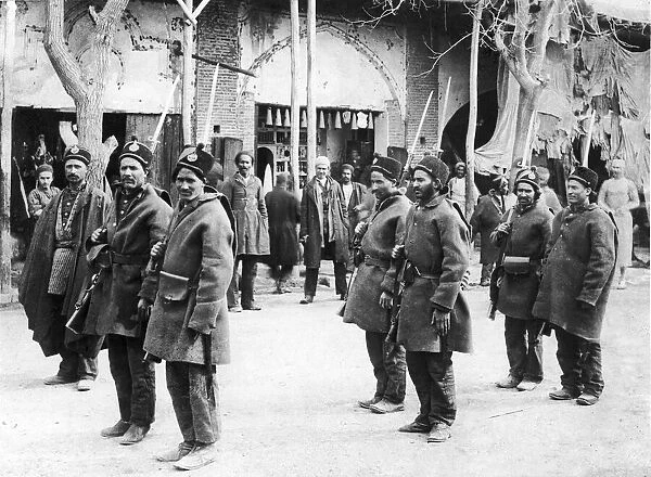 Persian Soldiers seen here on parade in Tehran 2nd April 1916