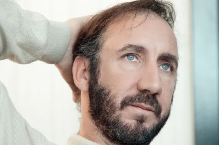 Framed Print : Pete Townshend of British rock group The Who backstage before at the Birmingham NEC Arena Framed Print : Pete Townshend of British rock group The Who backstage before at the Birmingham NEC Arena
