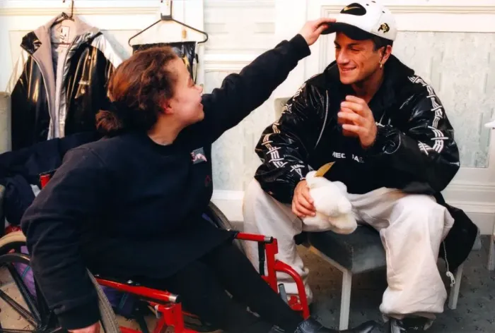 Framed Print : Peter Andre being interviewed prior to his concert at the Newcastle City Hall. March 1997
