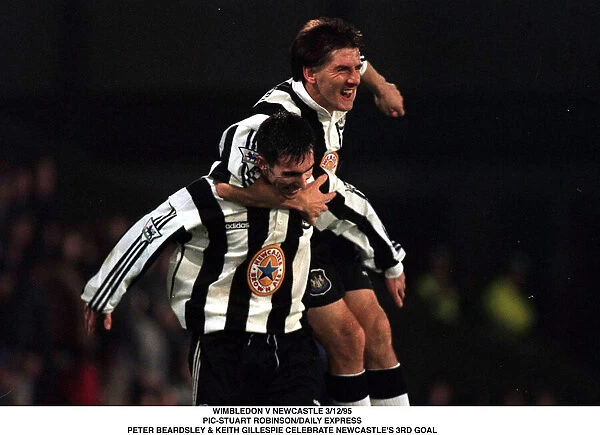 PETER BEARDSLEY AND KEITH GILLESPIE WIMBLEDON V NEWCASTLE FC