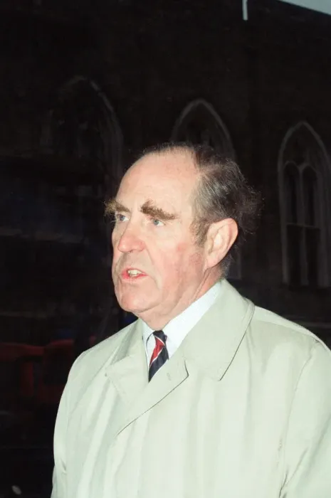 Framed Print : Peter Brooke at Windsor Castle, the day after the fire in the Brunswick Tower