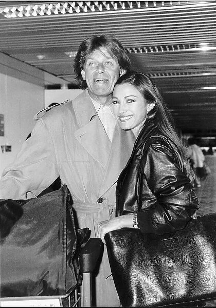 Peter Cetera with girlfriend Jane Seymour actress leaving Heathrow for Zagreb