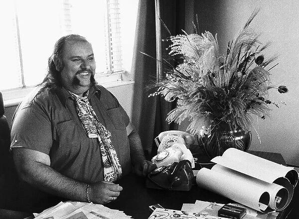 Peter Grant, Manager of Led Zeppelin, pictured in his office, Friday 9th October 1970