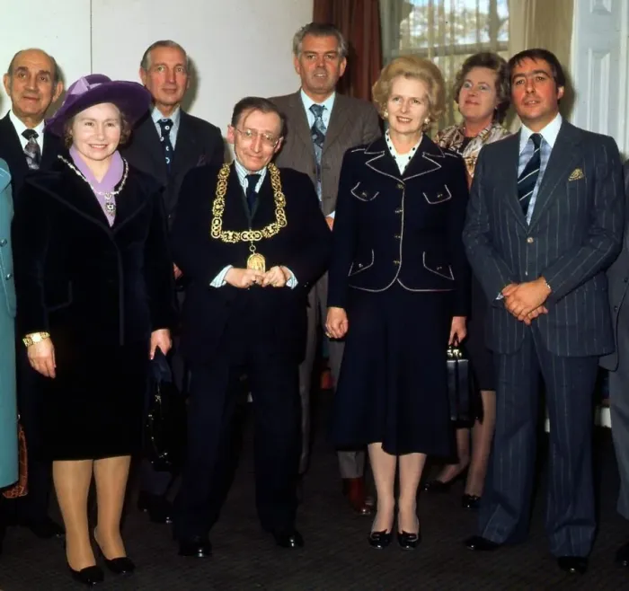 Framed Print : Peter McCann & staff meeting Cabinet minister Margaret Thatcher 1976 Framed Print : Peter McCann & staff meeting Cabinet minister Margaret Thatcher 1976