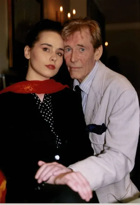 Framed Print : Peter O Toole Actor with Tara Fitzgerald star in Hear My Song